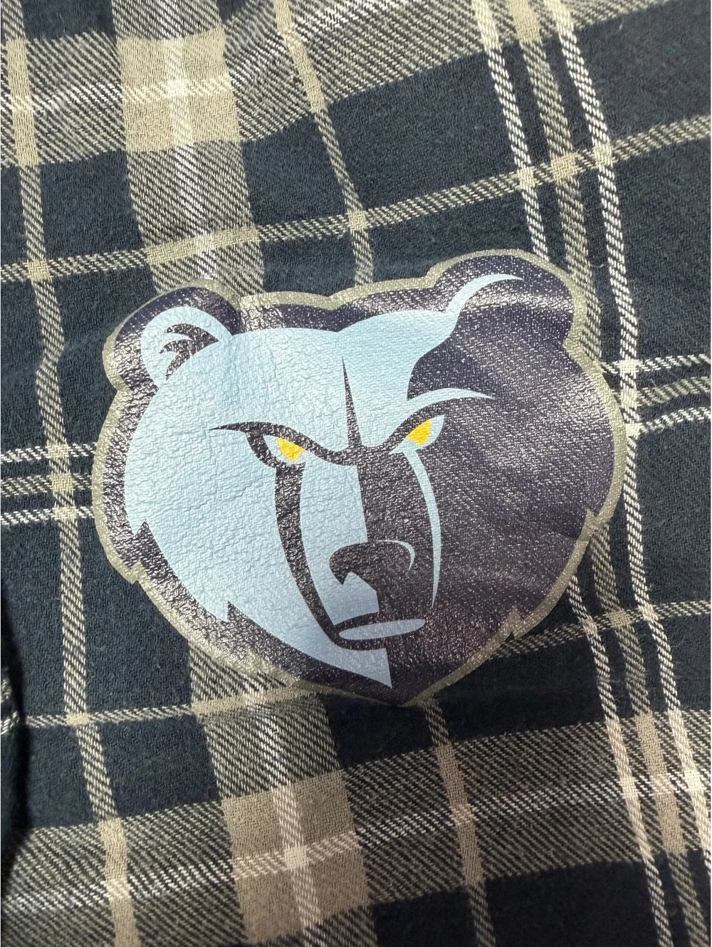 Memphis Grizzlies Men's Plaid Lounge Pajama Pants Blue Gray Soft Flannel Elastic